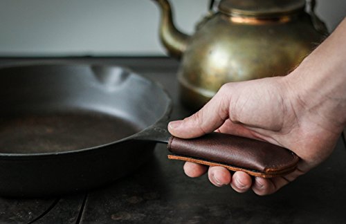 Leather Cast Iron Skillet Pan Handle Cover - Made In USA (Standard 4.5")