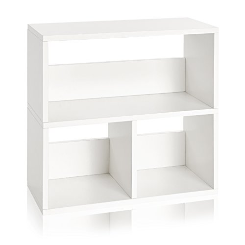 Way Basics Collins Cubby Organizer, Bookcase Storage and Shelving (Tool-Free Assembly and Uniquely Crafted from Sustainable Non Toxic zBoard Paperboard), White