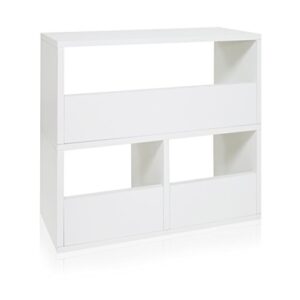 Way Basics Collins Cubby Organizer, Bookcase Storage and Shelving (Tool-Free Assembly and Uniquely Crafted from Sustainable Non Toxic zBoard Paperboard), White