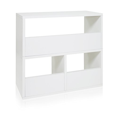 Way Basics Collins Cubby Organizer, Bookcase Storage and Shelving (Tool-Free Assembly and Uniquely Crafted from Sustainable Non Toxic zBoard Paperboard), White