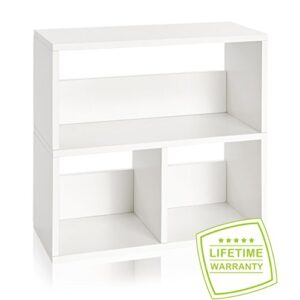 Way Basics Collins Cubby Organizer, Bookcase Storage and Shelving (Tool-Free Assembly and Uniquely Crafted from Sustainable Non Toxic zBoard Paperboard), White