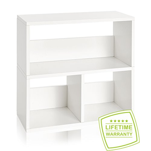 Way Basics Collins Cubby Organizer, Bookcase Storage and Shelving (Tool-Free Assembly and Uniquely Crafted from Sustainable Non Toxic zBoard Paperboard), White