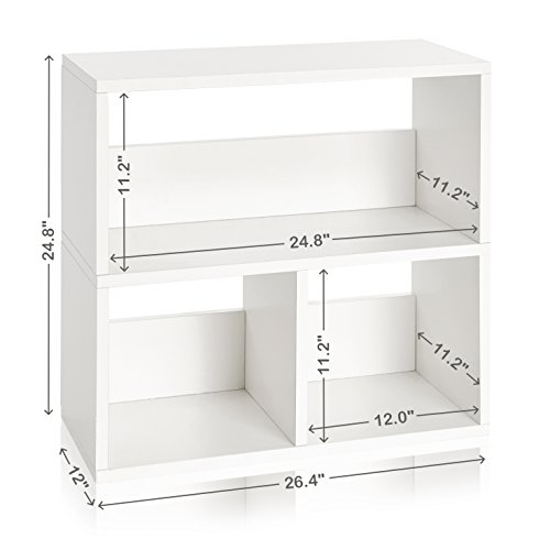 Way Basics Collins Cubby Organizer, Bookcase Storage and Shelving (Tool-Free Assembly and Uniquely Crafted from Sustainable Non Toxic zBoard Paperboard), White