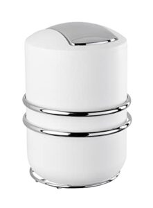 wenko 22766100 small express-loc system, wall mounted garbage can, bathroom trash bin with swing lid, white, 5.9 x 8.9 x 7.1 in, 5.9 x 8.9 x 7.1 inch, shiny