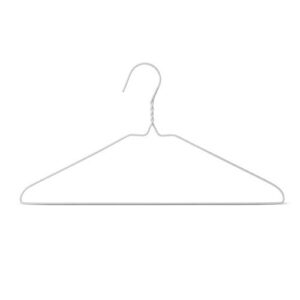 nahanco nt140 wire shirt hanger for laundry, dry cleaning, 18" - white (pack of 500)