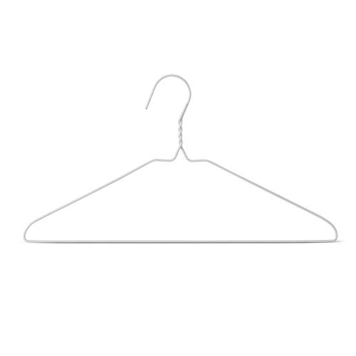 NAHANCO NT140 Wire Shirt Hanger for Laundry, Dry Cleaning, 18" - White (Pack of 500)