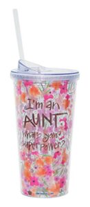 burton & burton 9730782" i'm an aunt superpower" travel cup 20oz, white