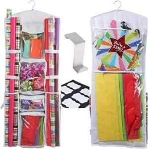 wrapping paper storage plastic ziplock bag organizer - 40" storage containers - door hanging gift wrapping organizer storage for closet
