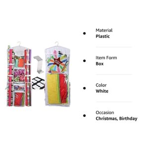 Wrapping Paper Storage Plastic Ziplock Bag Organizer - 40" Storage Containers - Door Hanging Gift Wrapping Organizer Storage for Closet