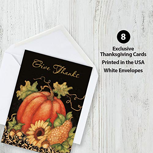 Current Pumpkin Harvest Scripture Thanksgiving Greeting Cards Set - Susan Winget Religious Holiday Card Variety Value Pack, Set of 8 Large 5 x 7-Inch Cards, Envelopes Included