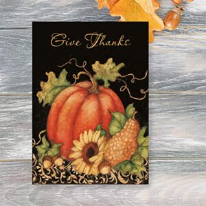 Current Pumpkin Harvest Scripture Thanksgiving Greeting Cards Set - Susan Winget Religious Holiday Card Variety Value Pack, Set of 8 Large 5 x 7-Inch Cards, Envelopes Included