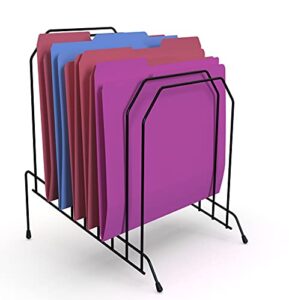 1intheoffice metal incline desktop file sorter, 6 compartments, black (8 compartments)