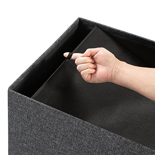 Otto & Ben 45" Storage Ottoman with SMART LIFT Top, Upholstered Tufted Bench, Foot Rest, Dark Grey