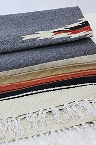 handmade Large Diamond Serape Southwestern Mexican Blanket Horse Saddle Yoga Sarape Rug