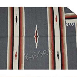 handmade Large Diamond Serape Southwestern Mexican Blanket Horse Saddle Yoga Sarape Rug