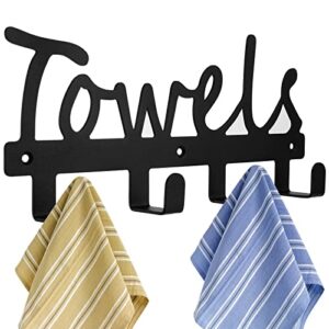 fasmov wall-mounted 4 hook wall towel rack originality clothing hooks, towel holde for kitchen storage organizer rack, bathroom towels, robes, clothing