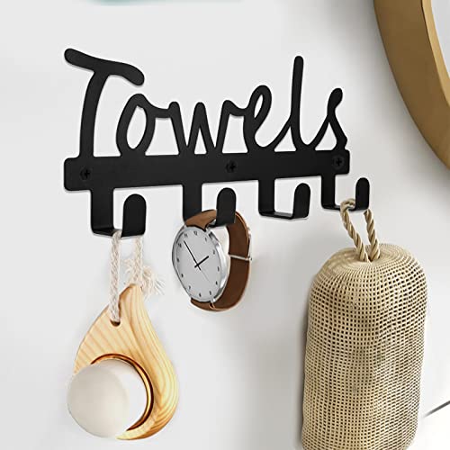 Fasmov Wall-Mounted 4 Hook Wall Towel Rack Originality Clothing Hooks, Towel Holde for Kitchen Storage Organizer Rack, Bathroom Towels, Robes, Clothing