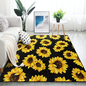 alaza shabby chic floral sunflower area rug rugs for living room bedroom 7'x5'