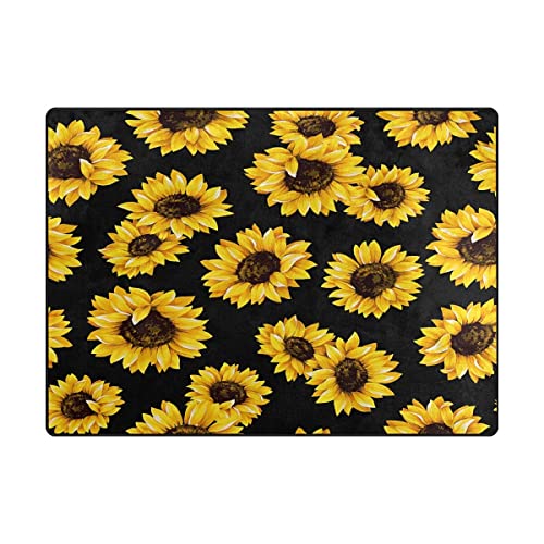 ALAZA Shabby Chic Floral Sunflower Area Rug Rugs for Living Room Bedroom 7'x5'