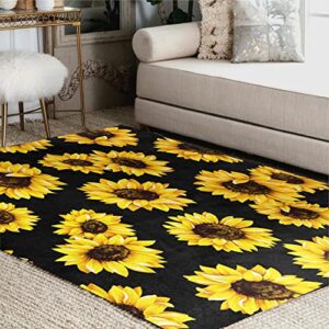 ALAZA Shabby Chic Floral Sunflower Area Rug Rugs for Living Room Bedroom 7'x5'