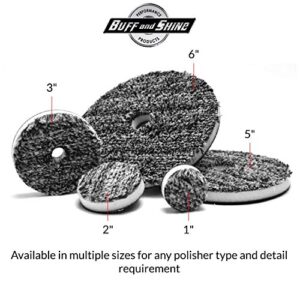 Buff and Shine URO-Fiber Microfiber Pad for Car Compounding, Cutting, Buffing, Waxing, and Polishing - Compatible with Long-Throw, High-Action, Dual-Action, and Random Orbital Polisher - 5 in (1 Pad)