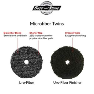 Buff and Shine URO-Fiber Microfiber Pad for Car Compounding, Cutting, Buffing, Waxing, and Polishing - Compatible with Long-Throw, High-Action, Dual-Action, and Random Orbital Polisher - 5 in (1 Pad)