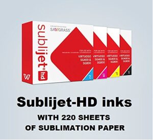 sawgrass sublijet hd sublimation ink for sg400 printer with 220 sheets sublimax paper