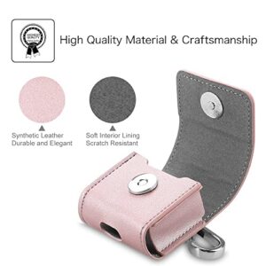 Fintie Case for AirPods 2&1, Premium PU Leather Magnet Closure Protective Portable Cover Skin with Metal Clasp and Keychain for AirPods 2&1, Rose Gold