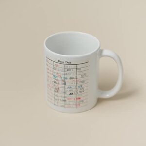 Library Due Date Card Coffee Mug - Gift for readers, librarians