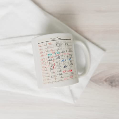 Library Due Date Card Coffee Mug - Gift for readers, librarians