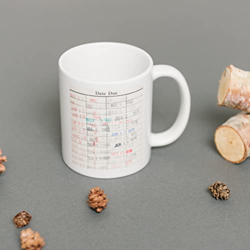 Library Due Date Card Coffee Mug - Gift for readers, librarians