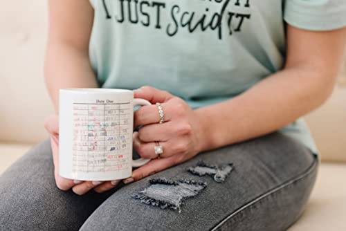 Library Due Date Card Coffee Mug - Gift for readers, librarians