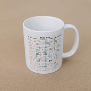 Library Due Date Card Coffee Mug - Gift for readers, librarians