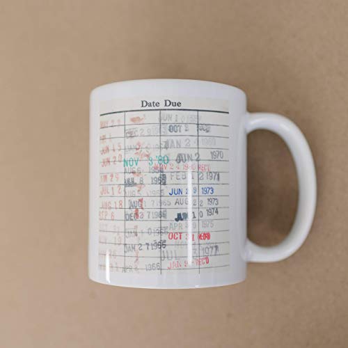 Library Due Date Card Coffee Mug - Gift for readers, librarians