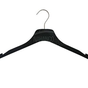 NAHANCO Equinox Wooden Shirt Hanger, 17" - High Gloss Black, 50/CTN