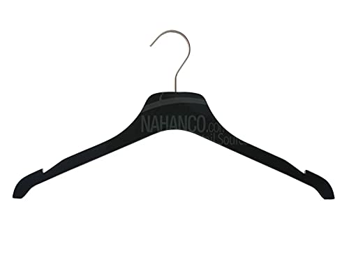 NAHANCO Equinox Wooden Shirt Hanger, 17" - High Gloss Black, 50/CTN