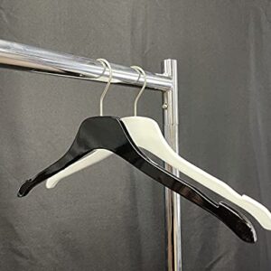 NAHANCO Equinox Wooden Shirt Hanger, 17" - High Gloss Black, 50/CTN