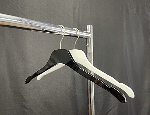 NAHANCO Equinox Wooden Shirt Hanger, 17" - High Gloss Black, 50/CTN