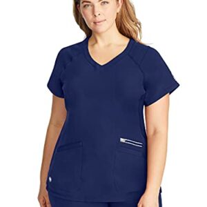 Healing Hands Womens Scrub Top 3 Pocket V-Neck Lightweight Breathable Fabric Scrub Tops for Women HH360 2284 Serena Navy 2XL