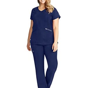 Healing Hands Womens Scrub Top 3 Pocket V-Neck Lightweight Breathable Fabric Scrub Tops for Women HH360 2284 Serena Navy 2XL