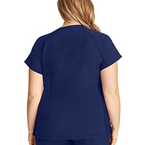 Healing Hands Womens Scrub Top 3 Pocket V-Neck Lightweight Breathable Fabric Scrub Tops for Women HH360 2284 Serena Navy 2XL