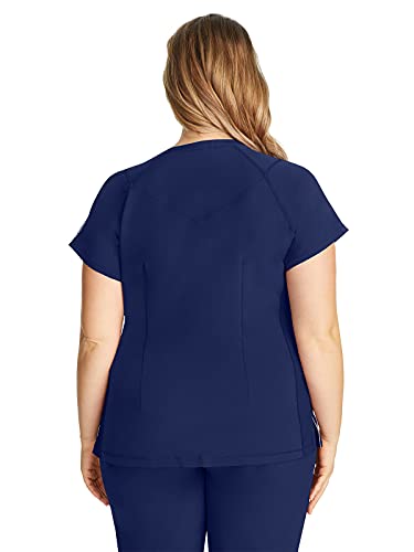 Healing Hands Womens Scrub Top 3 Pocket V-Neck Lightweight Breathable Fabric Scrub Tops for Women HH360 2284 Serena Navy 2XL