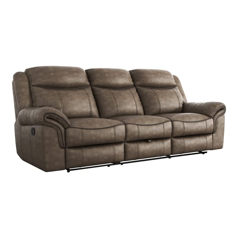 Homelegance 87" Double Reclining Sofa (Manual), Brown