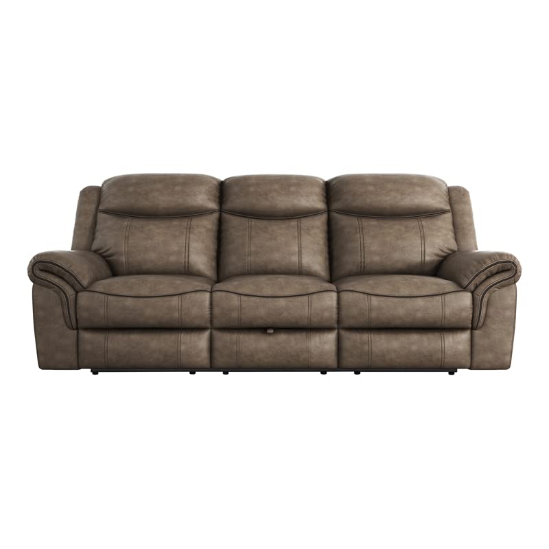 Homelegance 87" Double Reclining Sofa (Manual), Brown