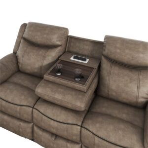 Homelegance 87" Double Reclining Sofa (Manual), Brown