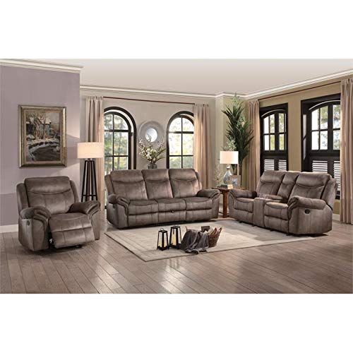 Homelegance 87" Double Reclining Sofa (Manual), Brown