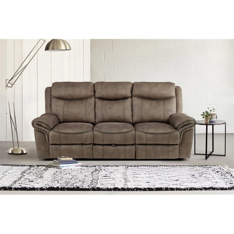 Homelegance 87" Double Reclining Sofa (Manual), Brown