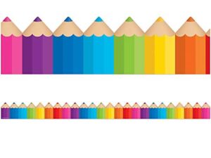 teacher created resources 3496 colored pencils die-cut border trim