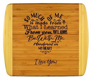 mothers gift – special love heart poem bamboo cutting board design mom gift mothers day gift mom birthday christmas gift engraved side for décor hanging reverse side for usage (11.5x13.5 rectangle)