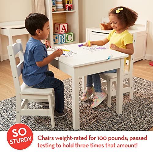 Melissa & Doug Wooden Table & Chairs - White